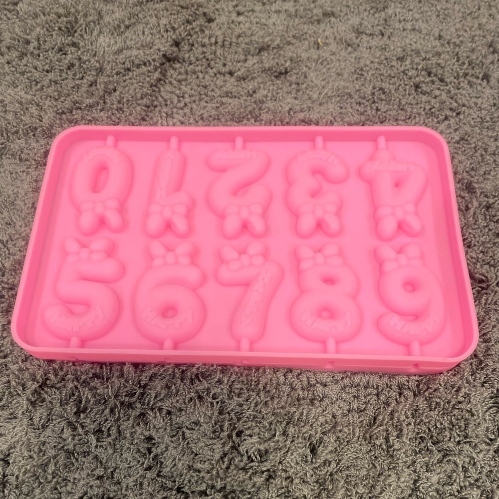 Silicone Number Candle Mold Tray - Pink-NWOT